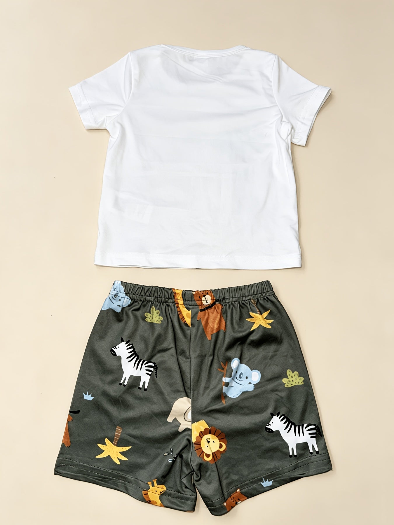 Summer Baby Cute Giraffe Animal Print Short Sleeve T-Shirt And Casual Shorts Set, for Outdoor