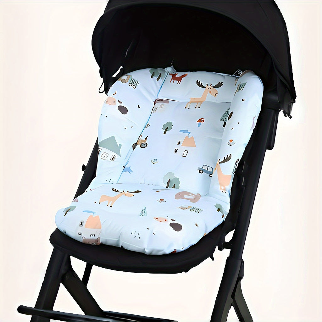 1pc Baby Stroller Seat Cushion, Animal Pattern, Universal for High Chair And Car Seat, Suitable for 0-3 Year Old Infants And Toddlers, Shoulder Strap Holes, with Perforated Design