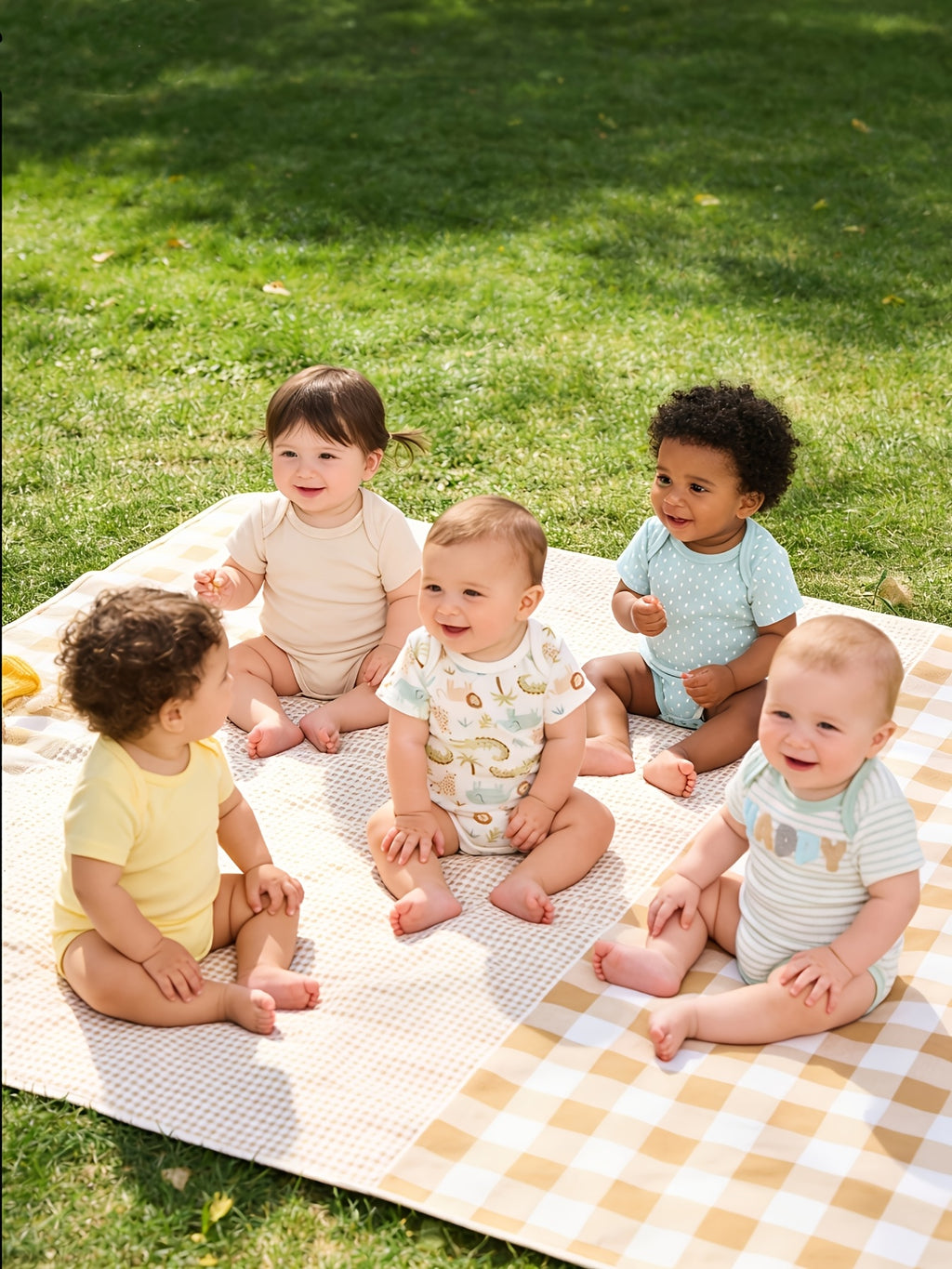 5pcs Boys' Short-Sleeve Bodysuits - Outfits with Snap-Fit Joint (No Zippers) | Soft Machine-Washable Rompers | Spring Summer Casual Wear | 5pcs Pack for Easy Dressing & Gifting (Male) 5pcs Pack Suitable for & Young, Perfect for Outdoor