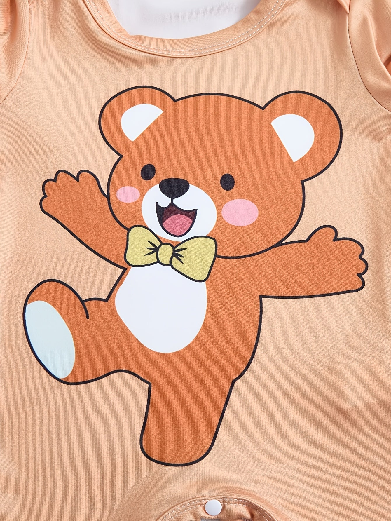 3pcs Boys' Footed Bodysuit, Baby Boy Button-Up Design with Cartoon Bear, Heart, Cloud, and Rainbow Print, Suitable for All Seasons, for Outdoor and Indoor Use, Children's Christening Outfit, Soft, Comfortable, and Stretchy Fabric, Perfect for Outdoor