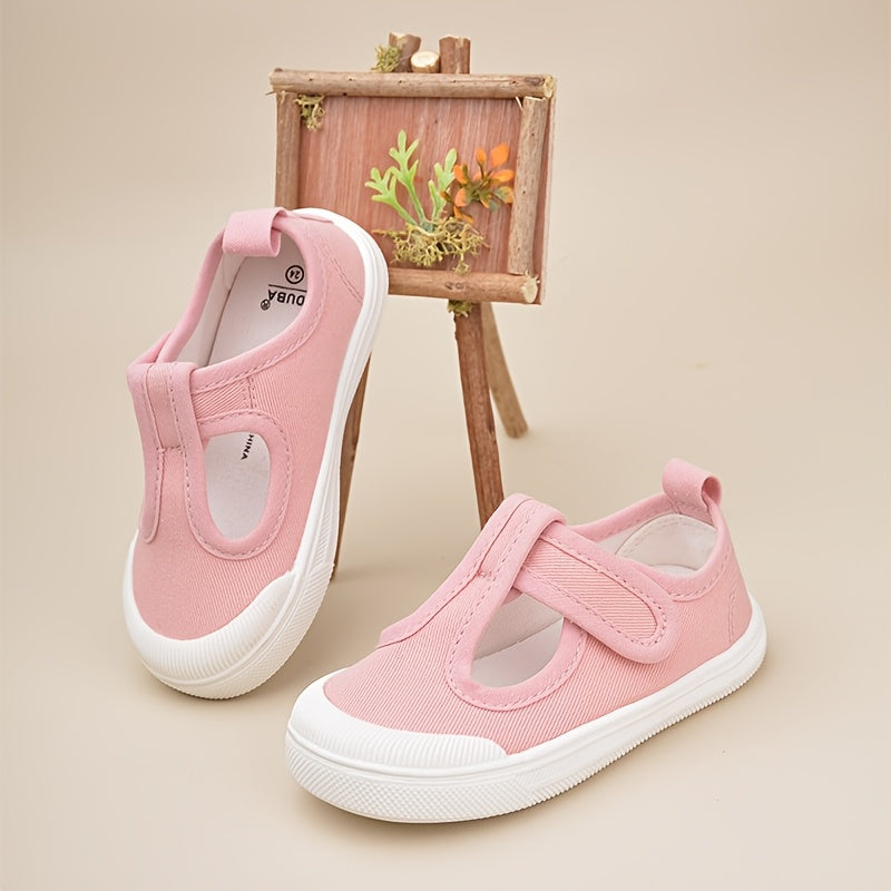 All-Season Daily Lightweight Breathable Comfortable Solid Canvas Shoes Girls' Outdoor Cute Pink White Black Walking Shoes Sneakers