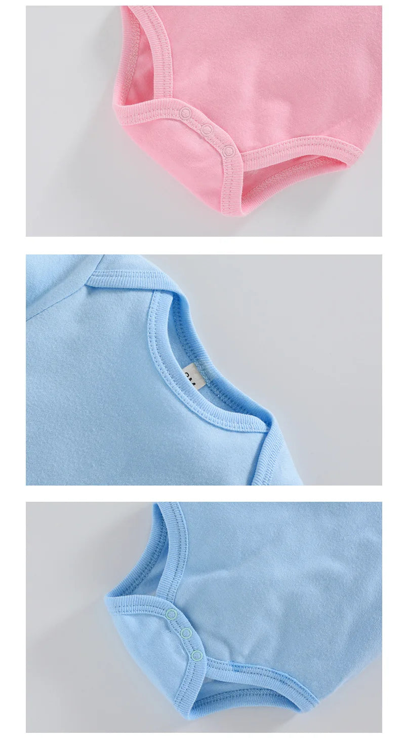 Set 3 Body-uri Bebe din Bumbac 100% – Salopetă Unisex pentru Nou-Născuți și Sugari
