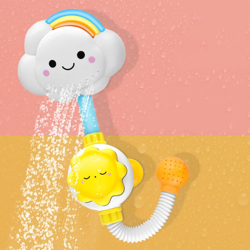 Juguete de baño patito con ducha y nube para niños – Rociador para bañera