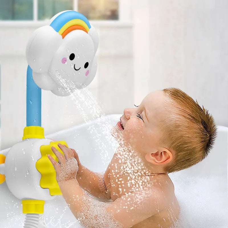 Juguete de baño patito con ducha y nube para niños – Rociador para bañera