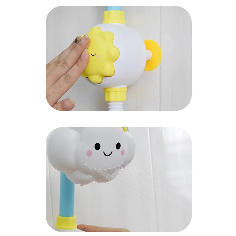 Juguete de baño patito con ducha y nube para niños – Rociador para bañera