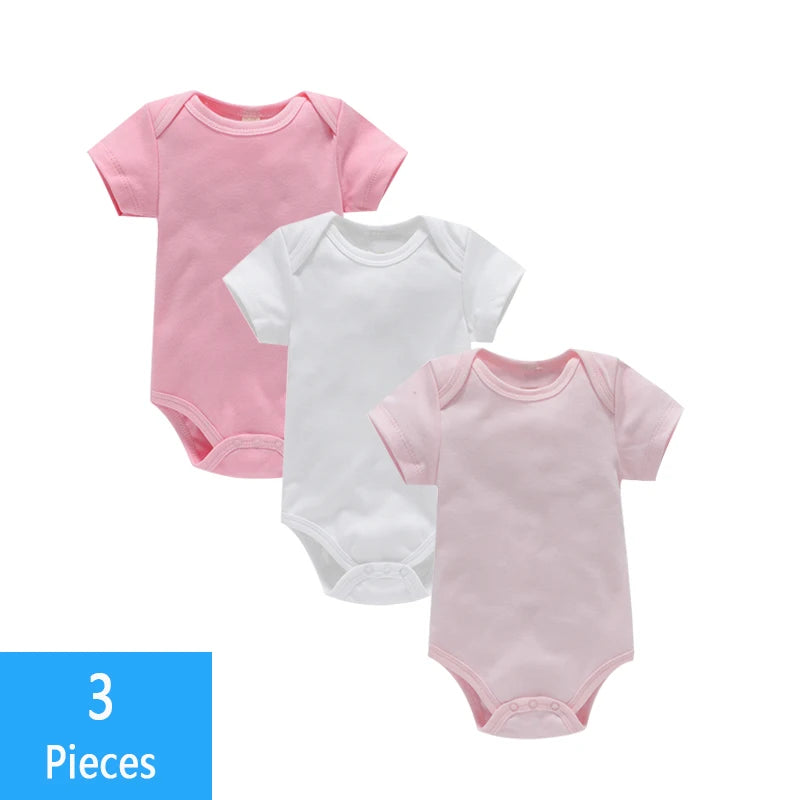 Set 3 Body-uri Bebe din Bumbac 100% – Salopetă Unisex pentru Nou-Născuți și Sugari