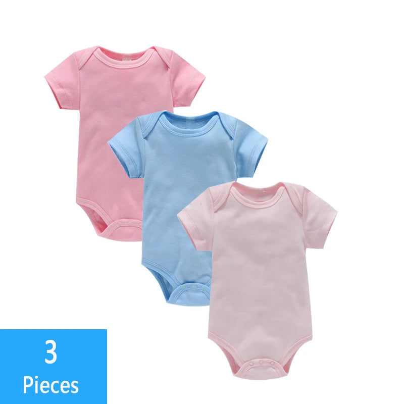 Set 3 Body-uri Bebe din Bumbac 100% – Salopetă Unisex pentru Nou-Născuți și Sugari
