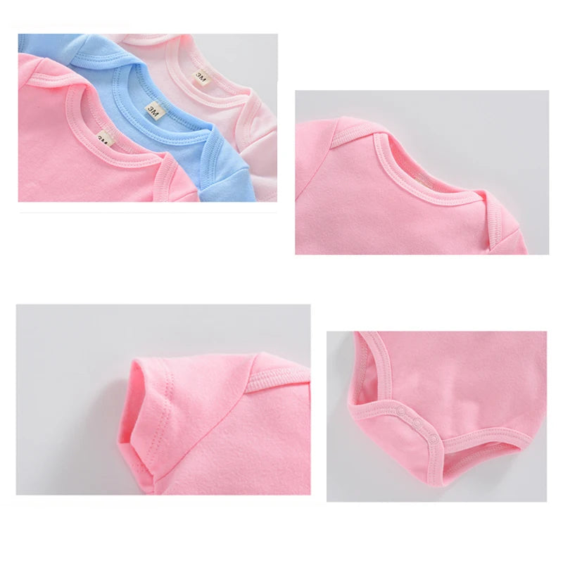 Set 3 Body-uri Bebe din Bumbac 100% – Salopetă Unisex pentru Nou-Născuți și Sugari