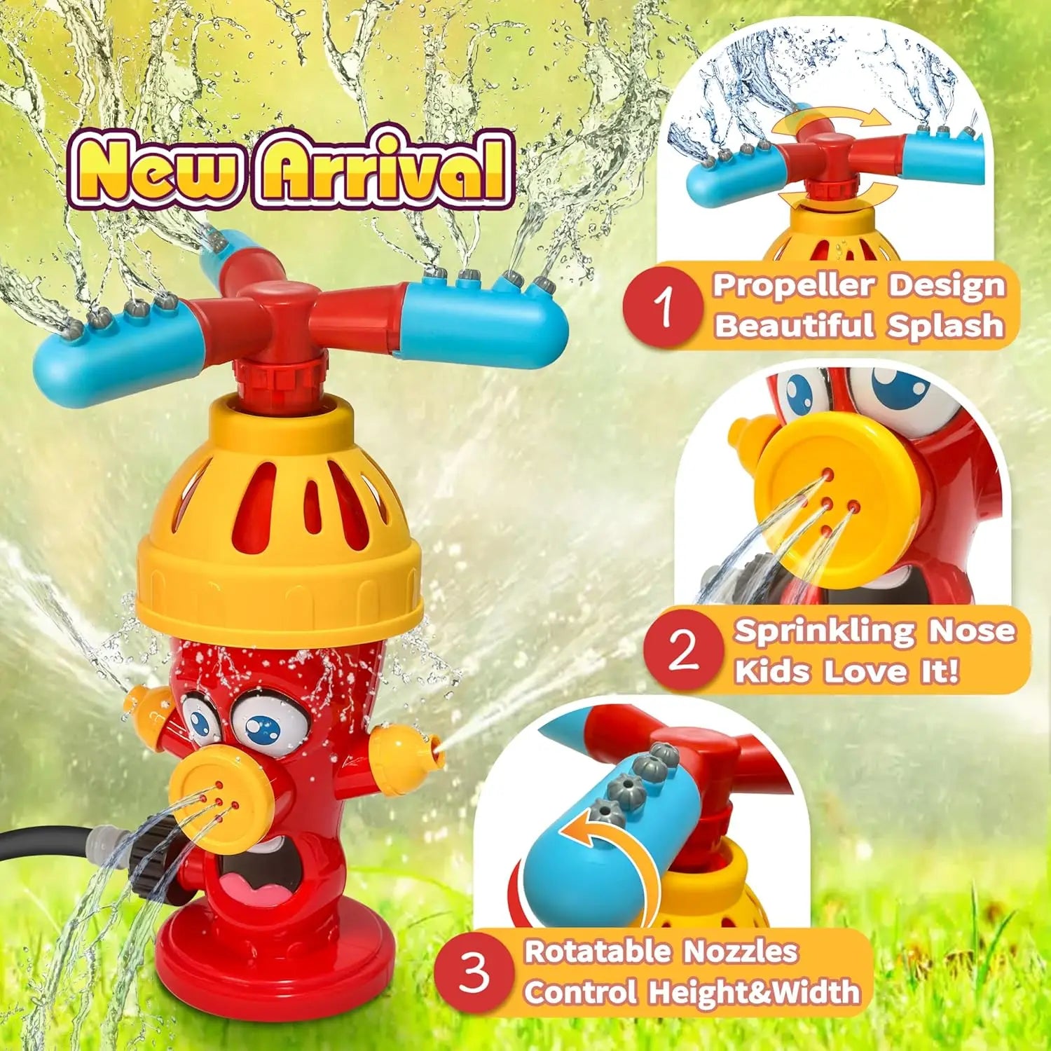 Juguete de Agua con Rociador para Niños – Hidrante, Caracol, Cactus, Pulpo | Juego al Aire Libre