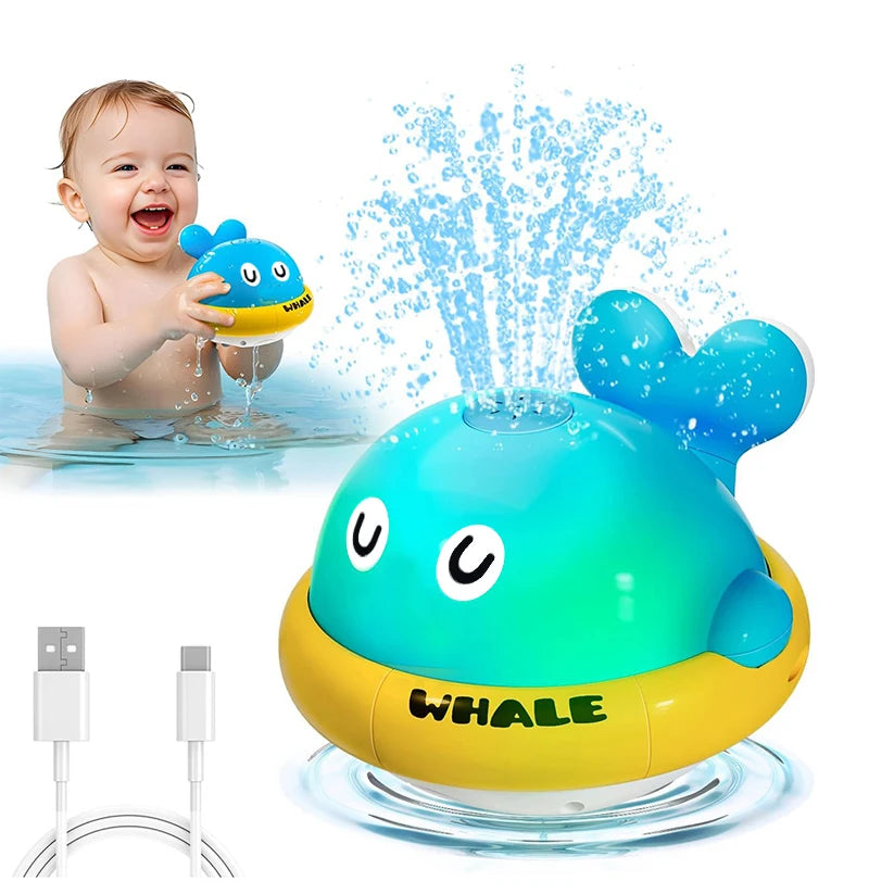 Juguete de Baño Ballena con Luces para Niños – Pulverizador Eléctrico para Tina y Piscina