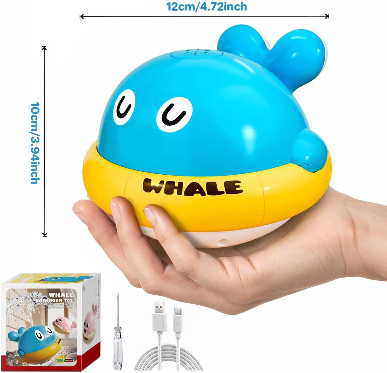 Juguete de Baño Ballena con Luces LED y Rociador para Niños de 1 a 3 Años – Regalo Ideal