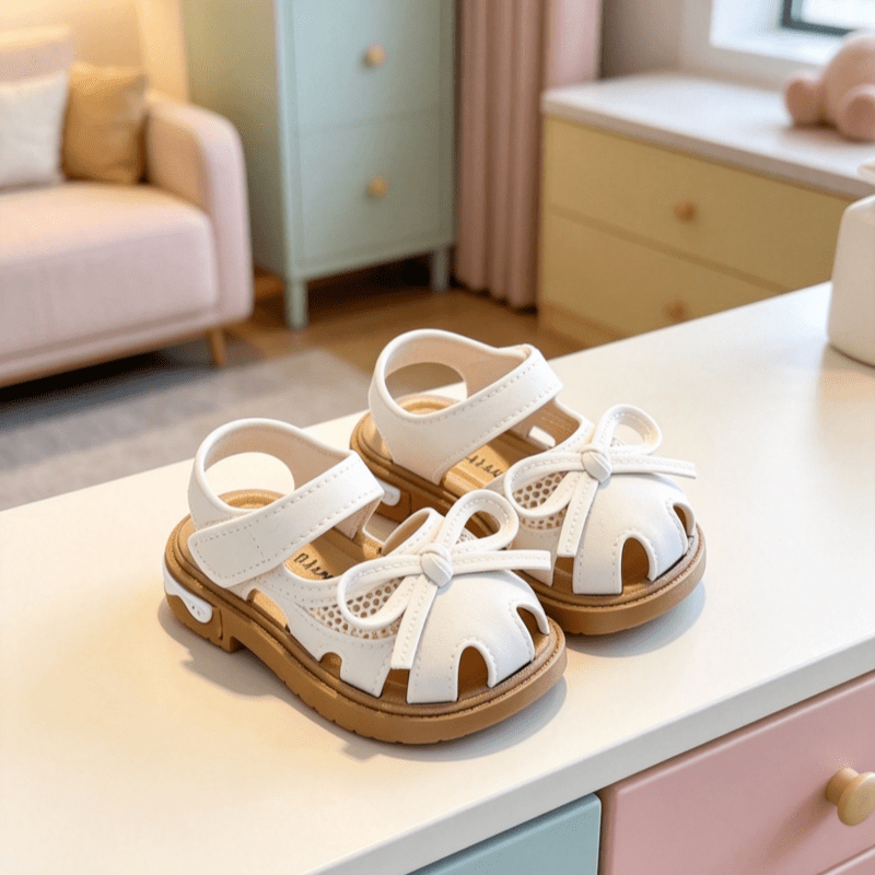 Toddler Girls' Baby Shoes | Peyour Cute And Fashionable Pvc Toe Cap Sandals With Fastener For Daily, Casual, Outdoor, Beach Use