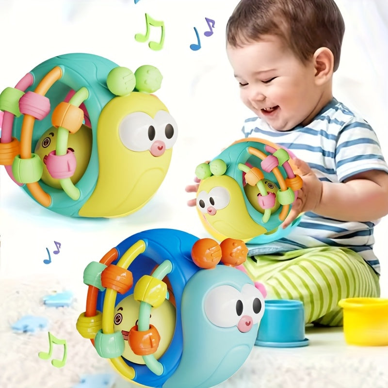 Cute And Interesting Hand-Held Baby Rattle, Puzzle Snail Elephant Rattle Plastic Ball, Plastic Material, Festival Can Send Birthday Gifts, Christmas, Easter, Newborn Souvenir Toy Ball(random Color)
