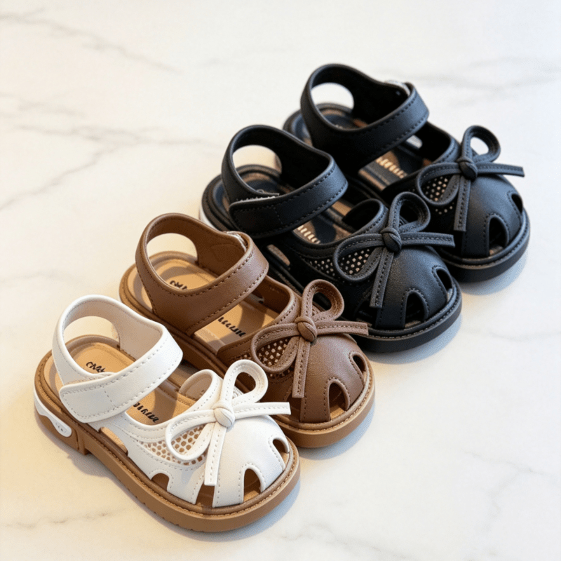 Toddler Girls' Baby Shoes | Peyour Cute And Fashionable Pvc Toe Cap Sandals With Fastener For Daily, Casual, Outdoor, Beach Use
