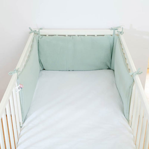 Protector de cuna de algodón orgánico para bebé - Verde