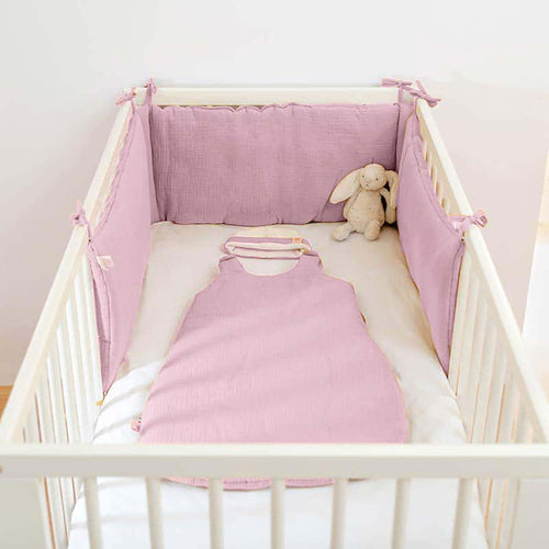 Protector de Cama para Bebé de Algodón Orgánico - Rosa