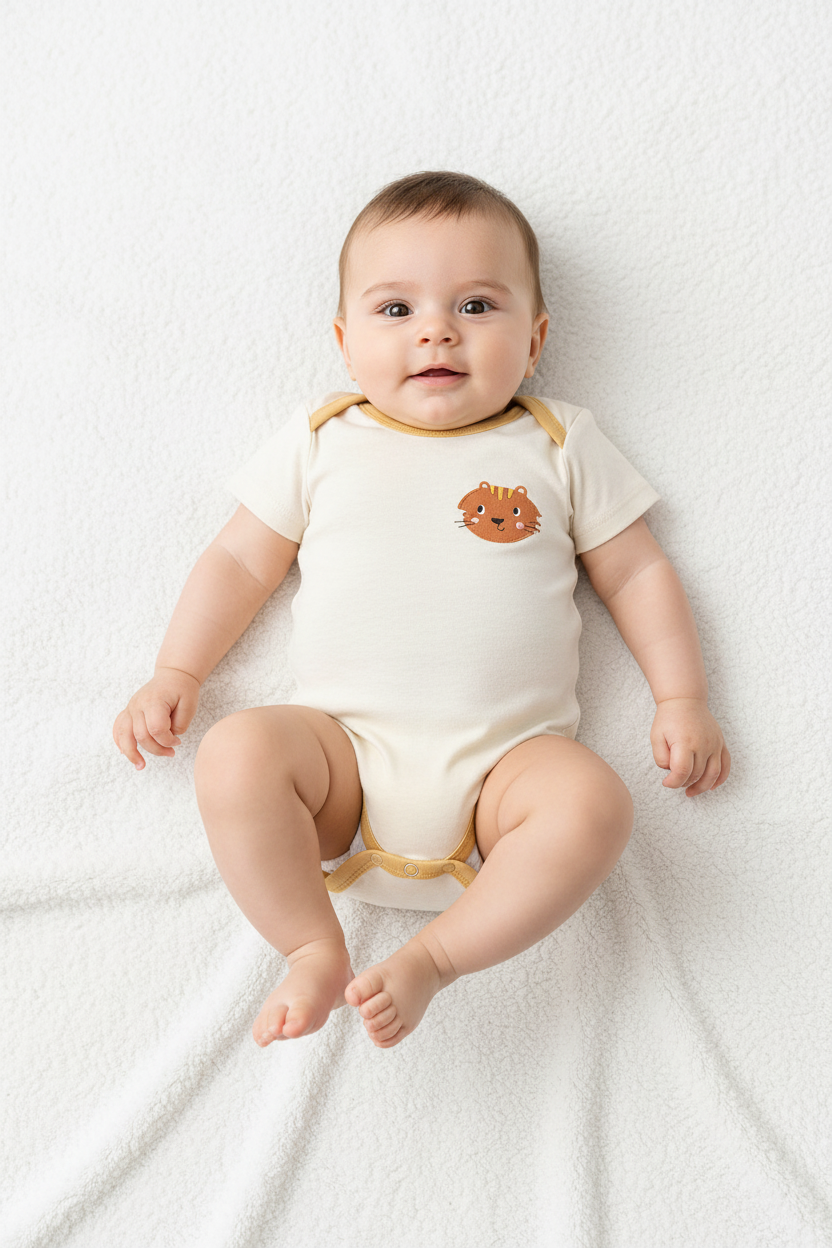 Set Body Băieți - Body Crem Tigru