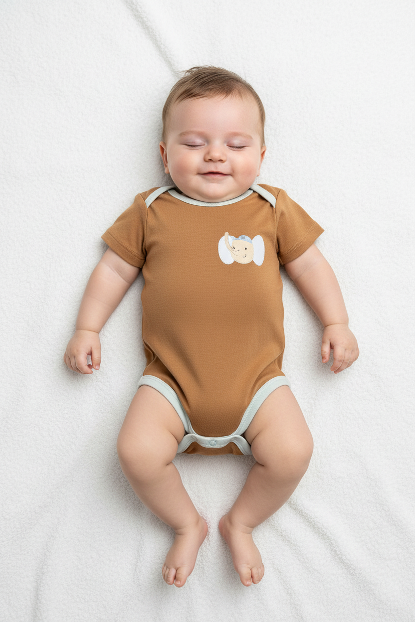 Set Body Băieți - Body Maro Elefănțel